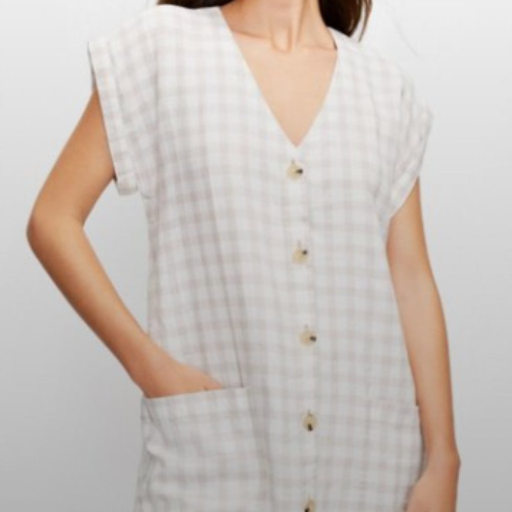Lou & Grey Gingham Linen Dress